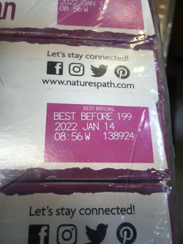 Photo 1 of 4pack Nature's Path Organic Cereal, Flax Plus Raisin Bran, 14 Ounce Box expired january 14 2022
