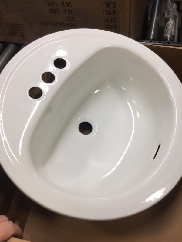 Photo 1 of Bootz Industries Laurel Round Drop-In Bathroom Sink in White