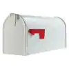 Photo 1 of Elite White, Medium, Steel, Post Mount Mailbox
