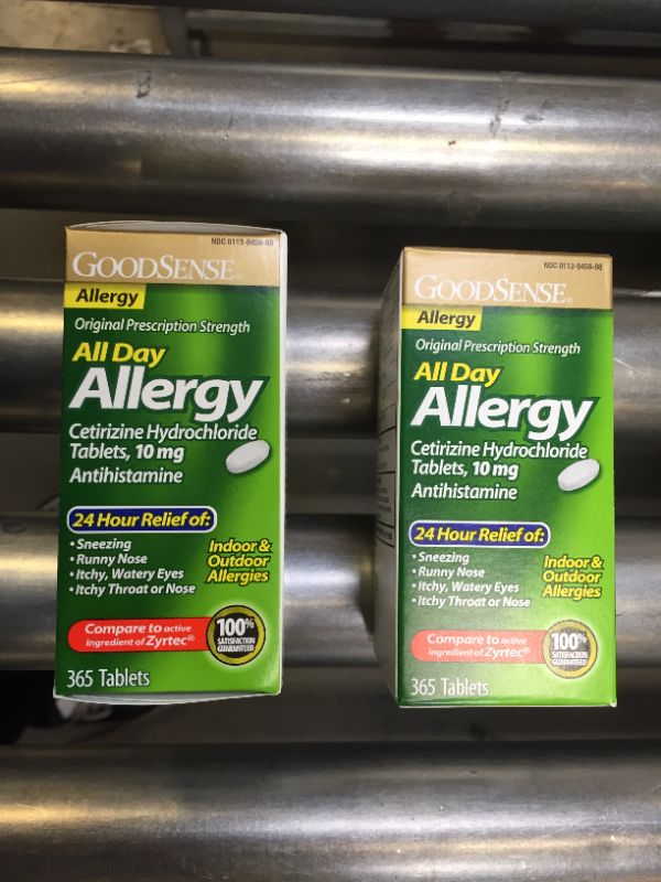 Photo 2 of GoodSense All Day Allergy, Cetirizine Hydrochloride Tablets, 10 mg, Antihistamine, 365 Count
2PK EXP8/2022