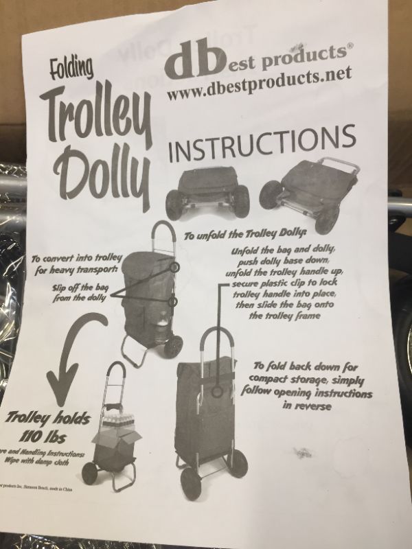 Photo 1 of dbest products Trolley Dolly Reflective Shopping Grocery Foldable Cart Storage Mom, Standard
Minor Scratch During Shipping