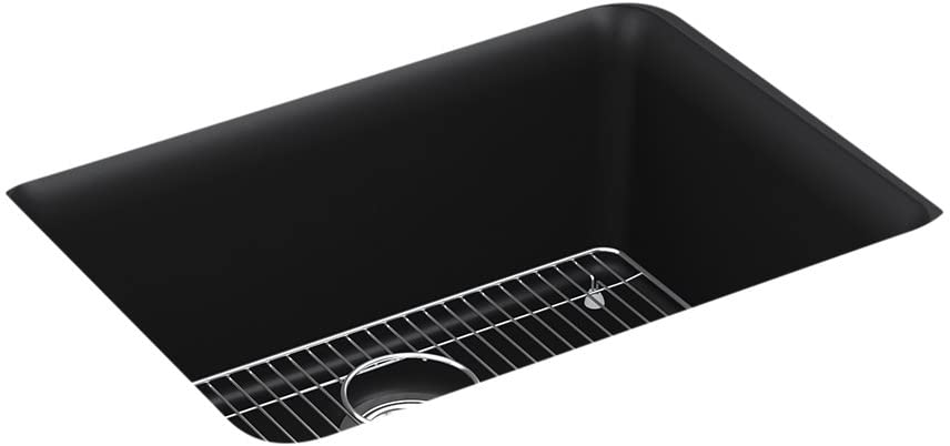 Photo 1 of Cairn(TM) K-28001-CM1 Cairn(R) 24-1/2" x 18-5/16" x 9-1/2" Neoroc(R) Under-Mount Single-Bowl Rack Kitchen Sink, Matte Black
