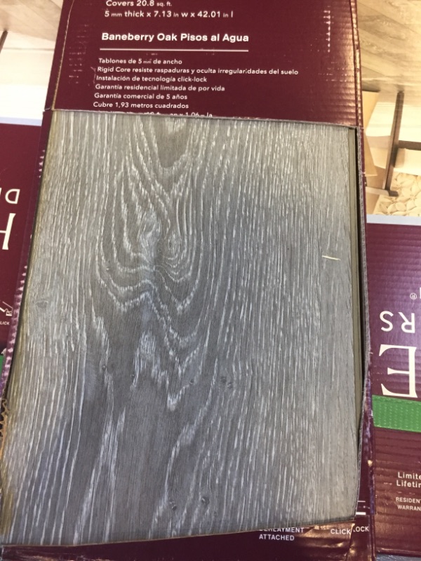 Photo 2 of Baneberry Oak 7 in. x 42 in. Rigid Core Click Lock Luxury Vinyl Plank Flooring (20.79 sq. ft./case)
(1 PALLET OF 28 CASES  582 SQ FEET ON PALLET