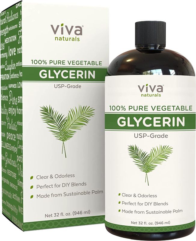 Photo 1 of 
Pure Glycerin Liquid (32 fl.oz) - Naturally Derived Hair and Face Moisturizer, USP Grade Vegetable Glycerin, Perfect for DIY Soaps, Shampoos and Body Wash, Non-GMO and Sustainably Harvested