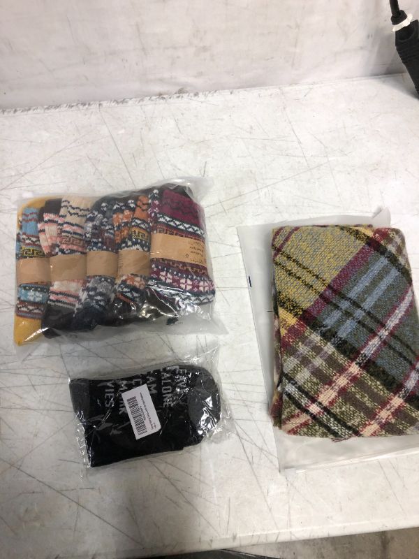 Photo 1 of sock and scarf bundle