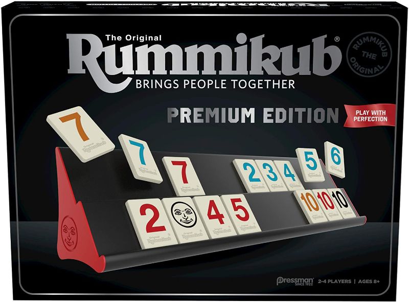 Photo 1 of Rummikub Premium Edition by Pressman - Features Racks - Large Number Engraved Tiles and a Storage Bag for The Ultimate Rummikub Experience by Pressman , Silver