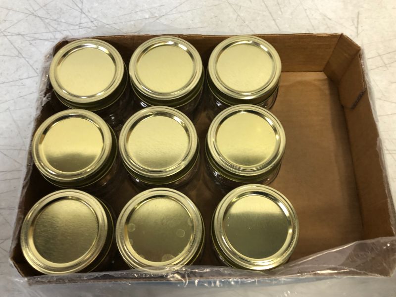 Photo 2 of Anchor Hocking AHG17 1/2 Pint Home Canning Jars with Metal Lids and Rings Clear (missing 3)