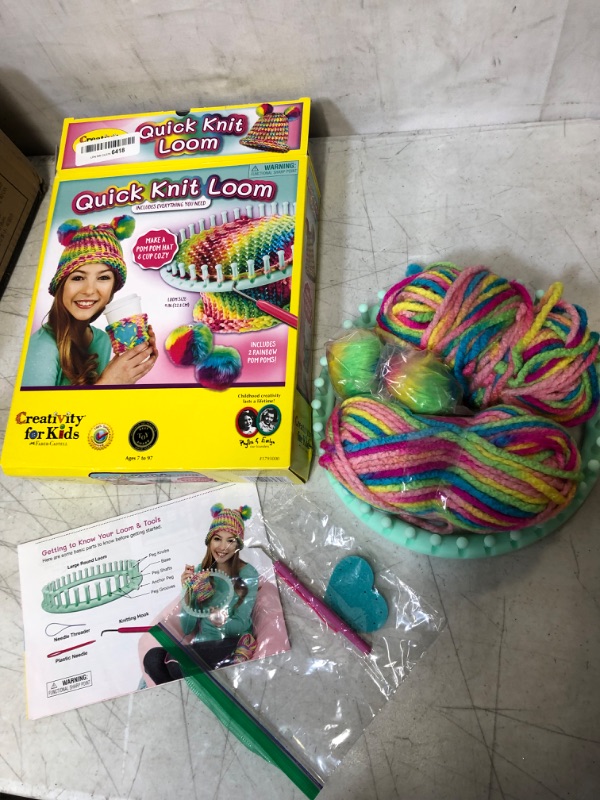 Photo 2 of Creativity for Kids Quick Knit Loom – Make Your Own Pom Pom Hat And Accessories For Beginners (Packaging May Vary)
