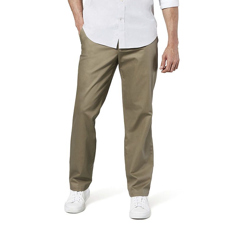 Photo 1 of Dockers Signature Khaki Lux Cotton Stretch Mens Straight Fit Flat Front Pant, 32 34, Beige
