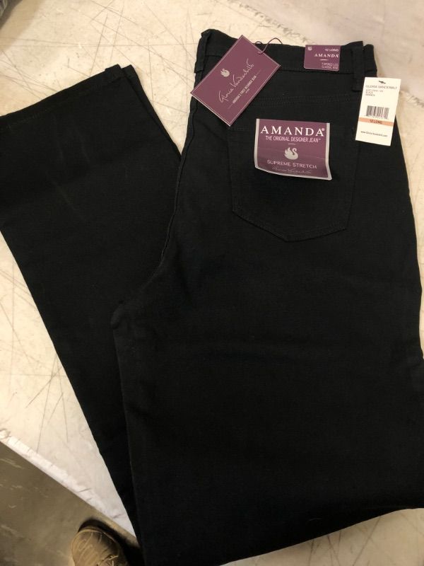 Photo 2 of Gloria Vanderbilt Womens Amanda Classic Denim Jeans 12 Tall Black
