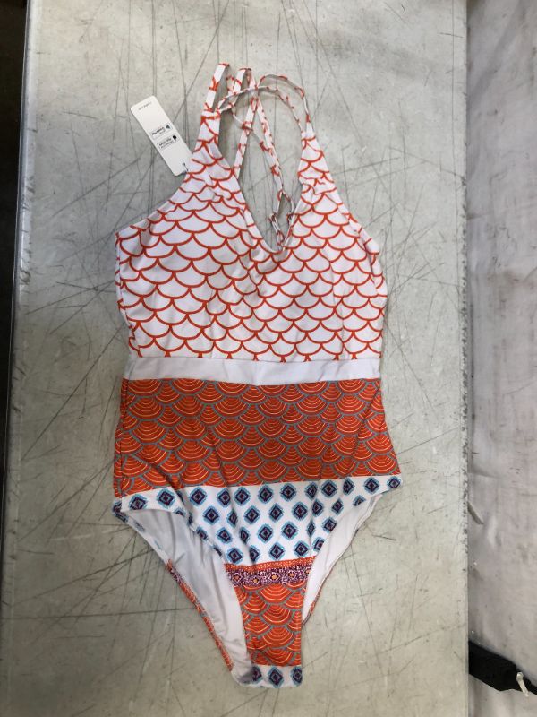 Photo 1 of Beautiful World Print One Piece Swimsuit size L