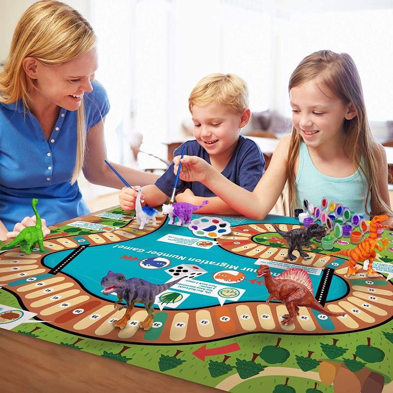 Photo 1 of Dinosaur Toys Set for Kids, Including Dinosaur Painting Kit,