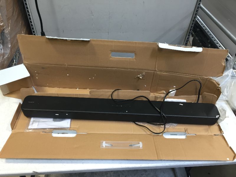 Photo 1 of Sony S100F 2.0 Channel Sound Bar with Bass Reflex Speaker, Integrated Tweeter and Bluetooth (HTS100F), Easy Setup, Compact, Home Office Use with Clear Sound Black - speakers used 
