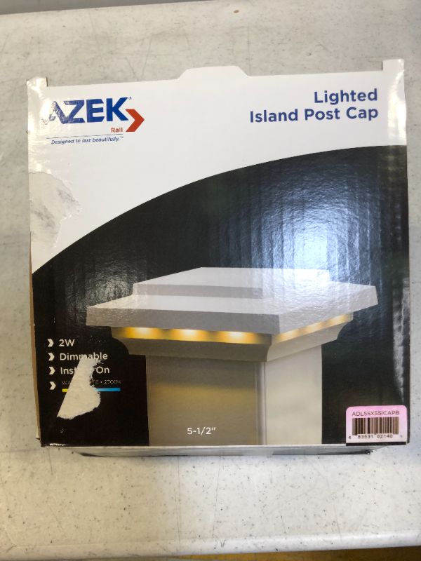 Photo 2 of Azek 5.5" x 5.5" Lighted Island Post Cap - Black
