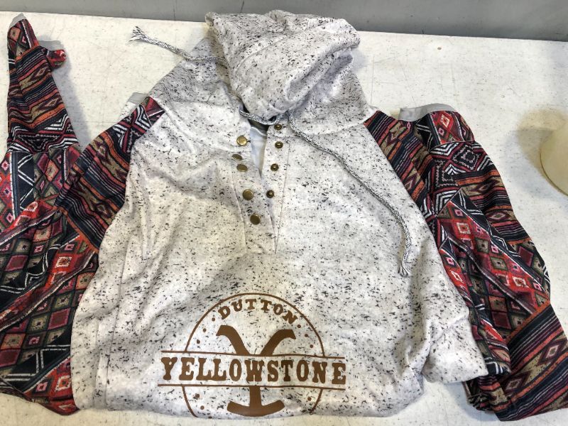 Photo 1 of Yellowstone Printed Long Sleeve Hooded Sweatshirts for Women Round Neck Size 2XL