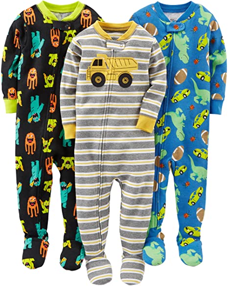 Photo 1 of Simple Joys by Carter's Toddler and Baby Boy's Snug-Fit Footed Cotton Pajamas, 3Pack Size 5T