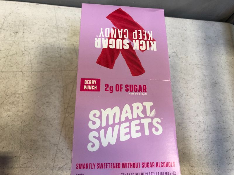 Photo 1 of Smart Sweets Red Twists, Licorice Gummy Candy with Low Sugar (2g), Low Calorie (110), No Artificial Sweeteners, Vegan, Plant-Based, Gluten-Free, Healthy Snack for Kids & Adults, 1.8oz (Pack of 12) FRESHEST BY 4/20/2022