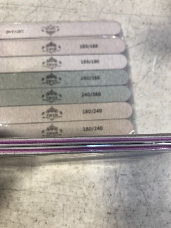 Photo 1 of (3 PACKS) Nail Files 12PCS,100 180 240 360 Grit Nail File Set for Poly Nail Extension Gel and Acrylic Natural Nails,Emery Boards Doubled Sides Washable Professional Nail Filer Manicure Tools
