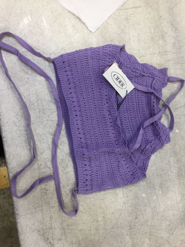 Photo 1 of women's purple crop top shirt 
small