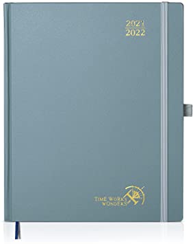 Photo 1 of Academic Planner 2021-2022 Hourly Weekly Monthly - POPRUN Agenda August 2021 to July 2022 with Pocket, Note & Address Pages, Hardcover, 8.5" x 10.5", Grey
