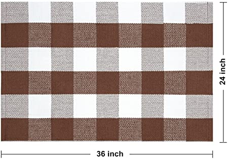 Photo 1 of Buffalo Plaid Outdoor Rug, Welcome Christmas Doormat Washable Brown and White Buffalo Check Outdoor Christmas Door Mat Checkered Rug for Front Porch, Front Door, Entryway, Farmhouse Decor
