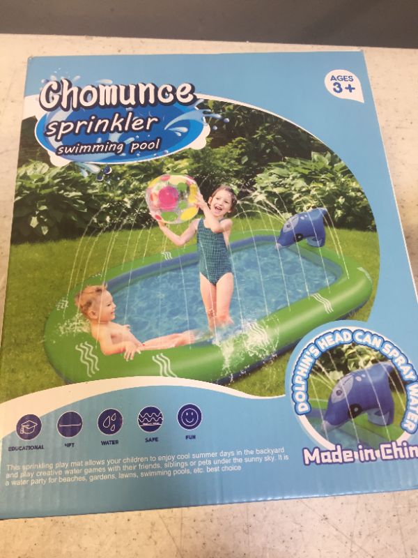 Photo 3 of Chomunce Splash Pad for Kids Inflatable Sprinkler Pool Outdoor Water Toys for Kid Ages 4-8 Summer Swimming Outside 3-in-1 Upgraded Spray Mat Birthday Gifts for 1 2 3 4 5 6 7 Years Old Boys and Girls