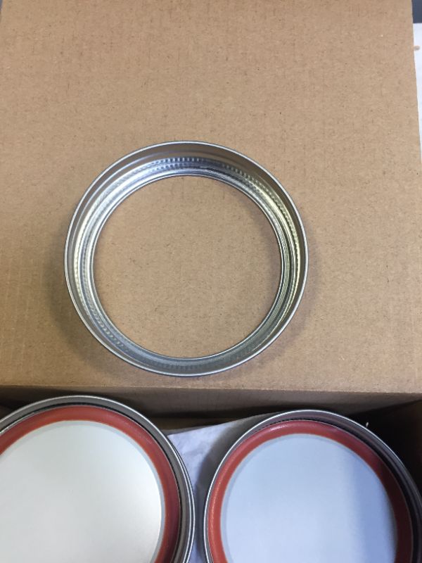 Photo 3 of 20 Pack Mason Jar Lids and Rings for Canning Jars Wide Mouth, Split-Type Lids Leak Proof, Reusable and Secure Ball Canning Jar Lids Caps with Silicone Seals (86mm, Silver) -- MISSING 1 TOP

