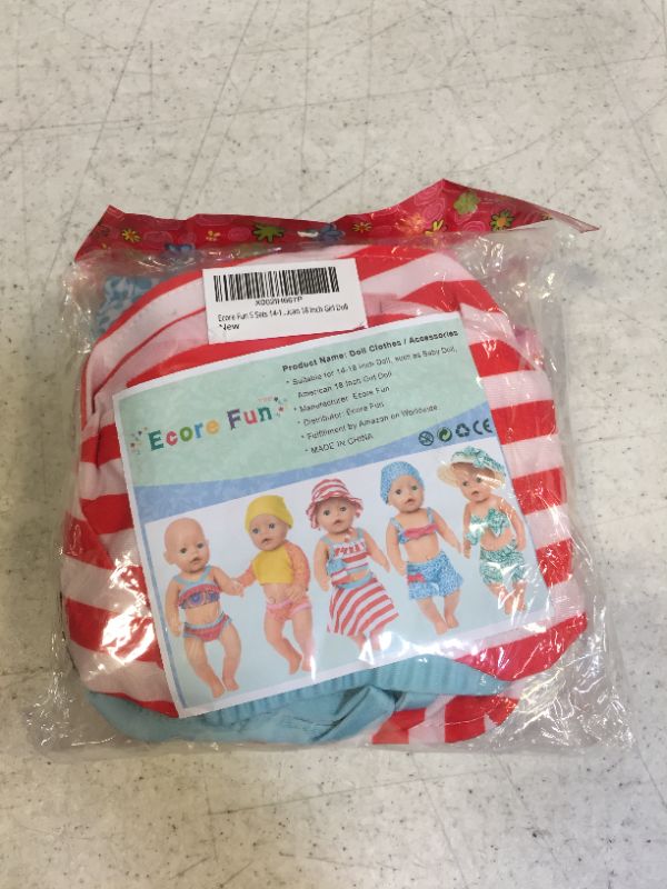 Photo 1 of Ecore Fun 5 Sets American 18 Inch Doll Clothes and Accessories Doll Outfits Swimsuit Fit for 18 Inch Girl Doll Clothes
