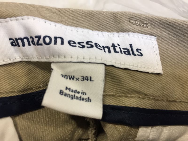 Photo 3 of Essentials Men's Slim-fit Wrinkle-resistant, Khaki, Size 30w X 34l