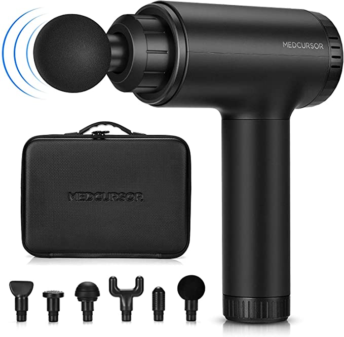 Photo 1 of Medcursor Handheld Percussion Massage Gun - Deep Tissue Massager for Pain Relief, Sore Muscle and Stiffness, Powerful Motor High-Intensity - Includes 6 Massage Heads