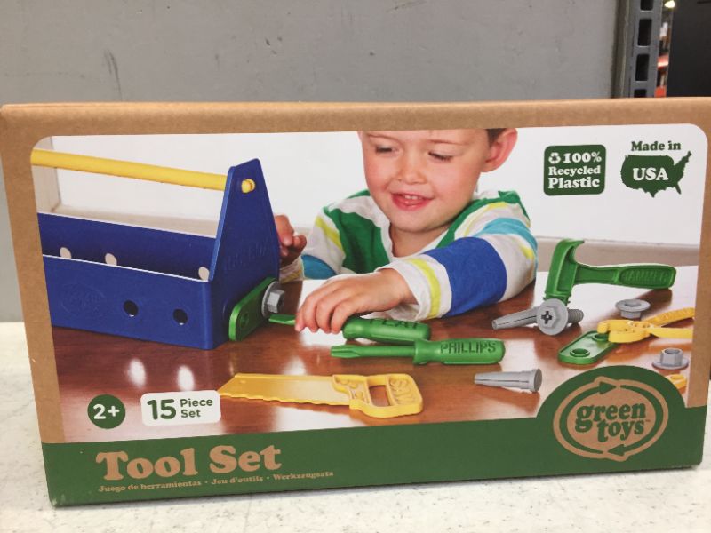 Photo 2 of Green Toys Tool Set, Blue 4C - 15 Piece Pretend Play, Motor Skills, Language & Communication Kids Role Play Toy. No BPA, phthalates, PVC. Dishwasher Safe, Recycled Plastic, Made in USA.