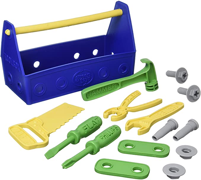 Photo 1 of Green Toys Tool Set, Blue 4C - 15 Piece Pretend Play, Motor Skills, Language & Communication Kids Role Play Toy. No BPA, phthalates, PVC. Dishwasher Safe, Recycled Plastic, Made in USA.