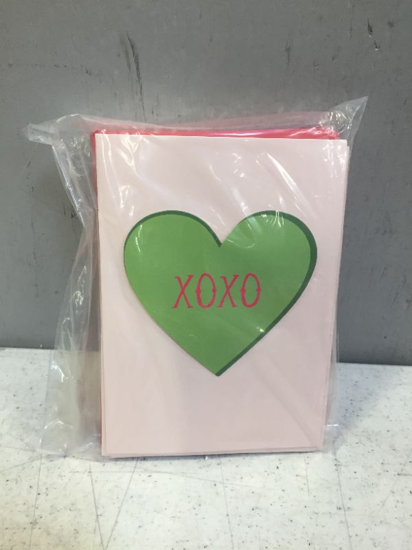 Photo 2 of Best Paper Greetings 12 Pack Candy Heart Blank Valentine's Cards with Envelopes, Galentines, 6 Colorful Designs, 5x7 In