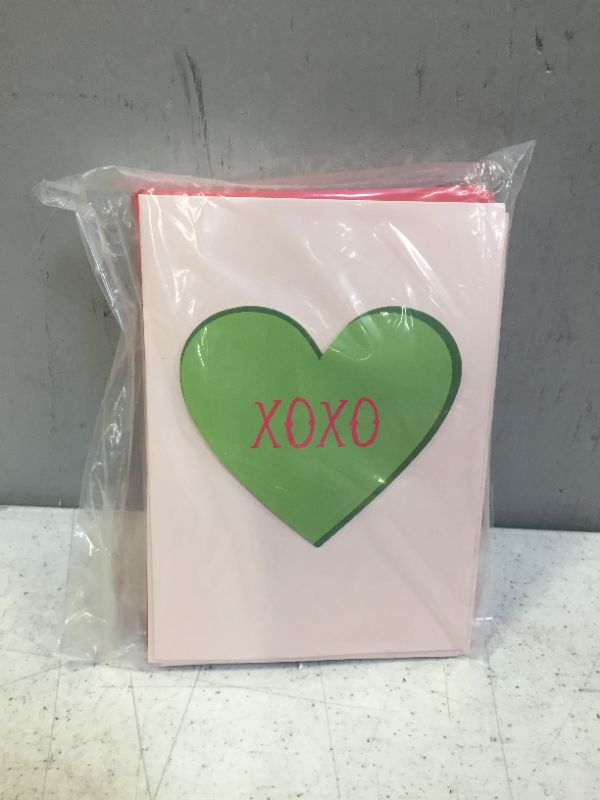 Photo 2 of Best Paper Greetings 12 Pack Candy Heart Blank Valentine's Cards with Envelopes, Galentines, 6 Colorful Designs, 5x7 In

