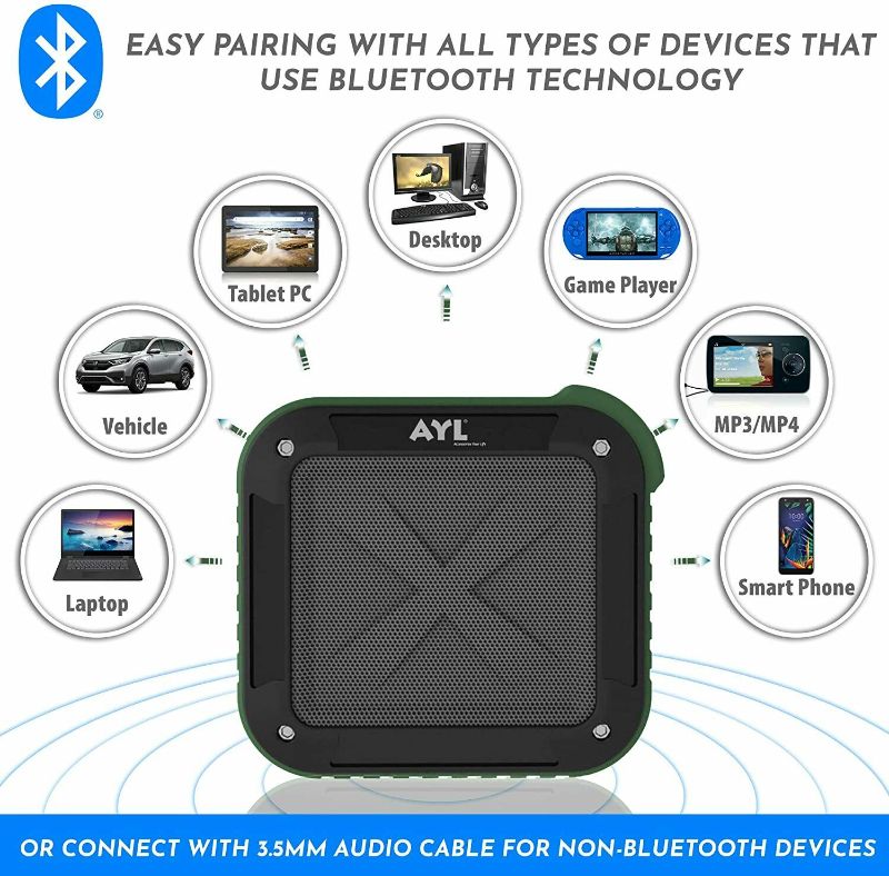 Photo 1 of AYL SOUNDFIT IPX6 Shockproof Water Resistant Wireless Portable Outdoor Speaker