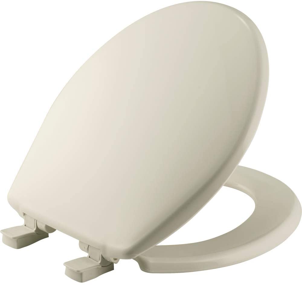 Photo 1 of BEMIS 730SLEC 346 Toilet Seat will Slow Close and Removes Easy for Cleaning, ROUND, Plastic, Biscuit/Linen
