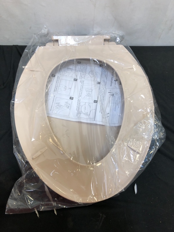 Photo 3 of Bath Décor 2F1E6-30 Slow Close Plastic Elongated Top Mount Adjustable Release and Clean Hinge Toilet Seat, TAWN Beige
