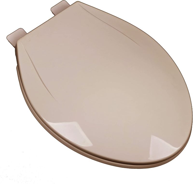 Photo 1 of Bath Décor 2F1E6-30 Slow Close Plastic Elongated Top Mount Adjustable Release and Clean Hinge Toilet Seat, TAWN Beige
