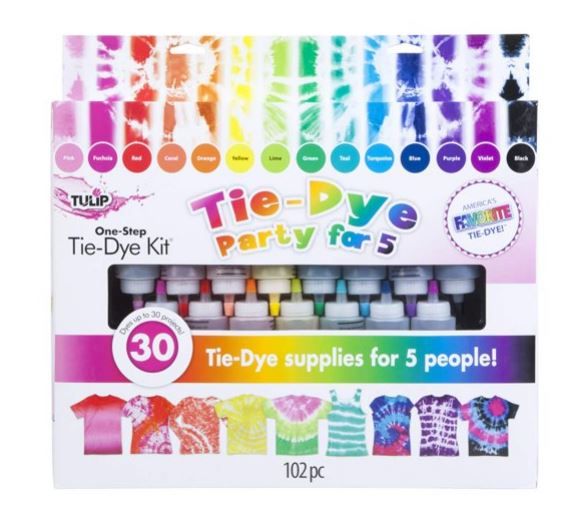 Photo 1 of Tulip one-step tie-dye 15-Color Party Kit, Kit includes enough tie-dye supplies for a party of 5 people By Tulip Onestep TieDye