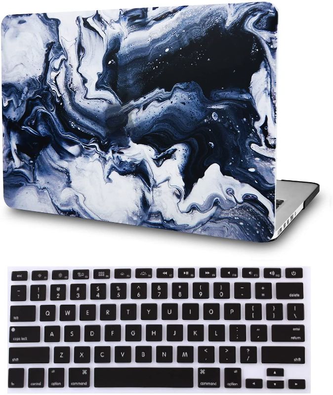 Photo 1 of KECC Compatible with MacBook Air 13 inch Case 2020 2019 2018 Release A1932 Retina Display + Touch ID Protective Plastic Hard Shell + Keyboard Cover (Black Grey Marble)
