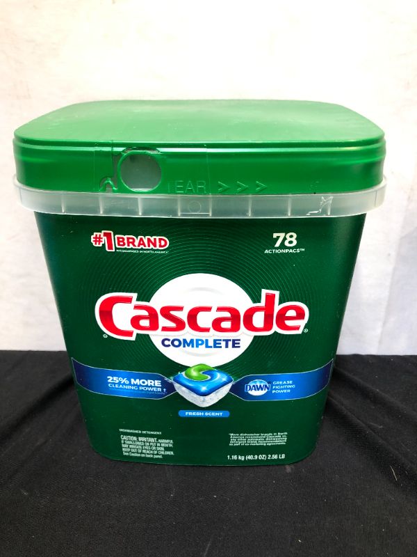 Photo 2 of Cascade Complete ActionPacs Dishwasher Detergent, Fresh Scent, 78 count