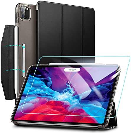Photo 1 of ESR Yippee Trifold Smart Case for iPad Pro 12.9 2020 with Screen Protector, [Auto Sleep/Wake] [Supports Pencil Wireless Charging], Lightweight Stand Case Cover with Clasp - Black
