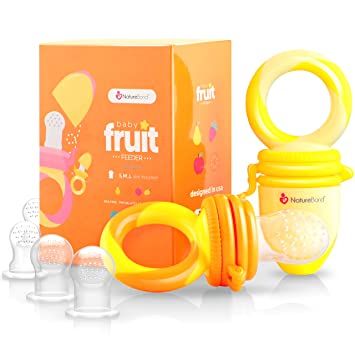 Photo 1 of NatureBond Baby Food Feeder/Fruit Feeder Pacifier (2 Pack) - Infant Teething Teether | Includes Additional Silicone Sacs
