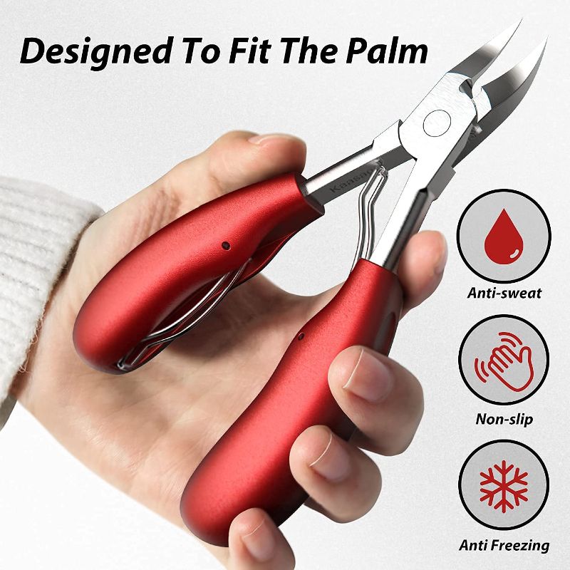 Photo 1 of  Nail Clipper for Ingrown or Thick Nail, Kaasage Podiatrist Toenail Clippers with Surgical Stainless Steel Sharp Curved Blades & Anti-Slip Handle, Professional Nail Cutter for Men, Women and Seniors
