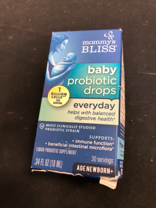 Photo 2 of Mommy's Bliss Baby Probiotic Drops Everyday - Gas, Constipation, Colic Symptom Relief - Newborns & Up - Natural, Flavorless, 0.34 Fl Oz
EXP - 1 - 2022 