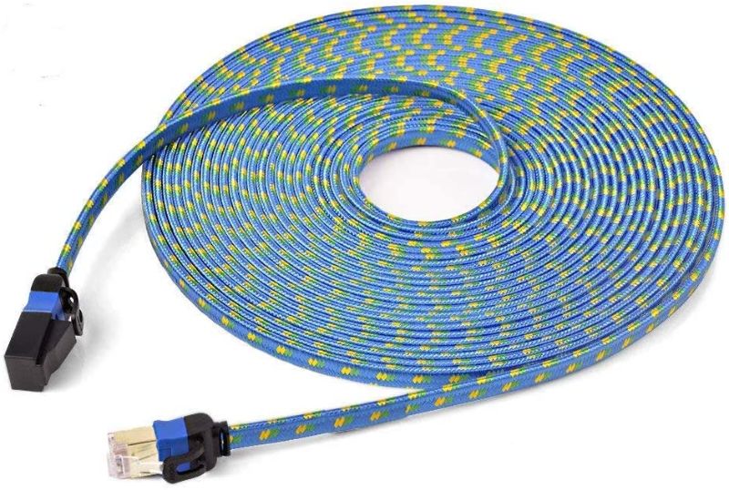 Photo 1 of 2M/6.6ft, CAT7 Ethernet Cable, Flat Internet Network LAN Patch Cords, LSOH Engineering Grade Network Cable
