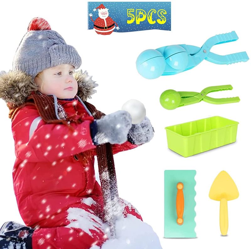 Photo 1 of Snowball Maker Toys,5pcs Snow Toys for Kids Outdoor- Double Balls Maker,Snowball Molds for Outside,Snow Brick Maker,Winter Outdoor Toys Gifts for 3 4 5 6 7 8 9 Years Girls Boys (Random Colors)
