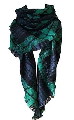 Photo 1 of Wander Agio Womens Warm Long Shawl Winter Wraps Large Scarves Knit Cashmere Feel Plaid Triangle Scarf
