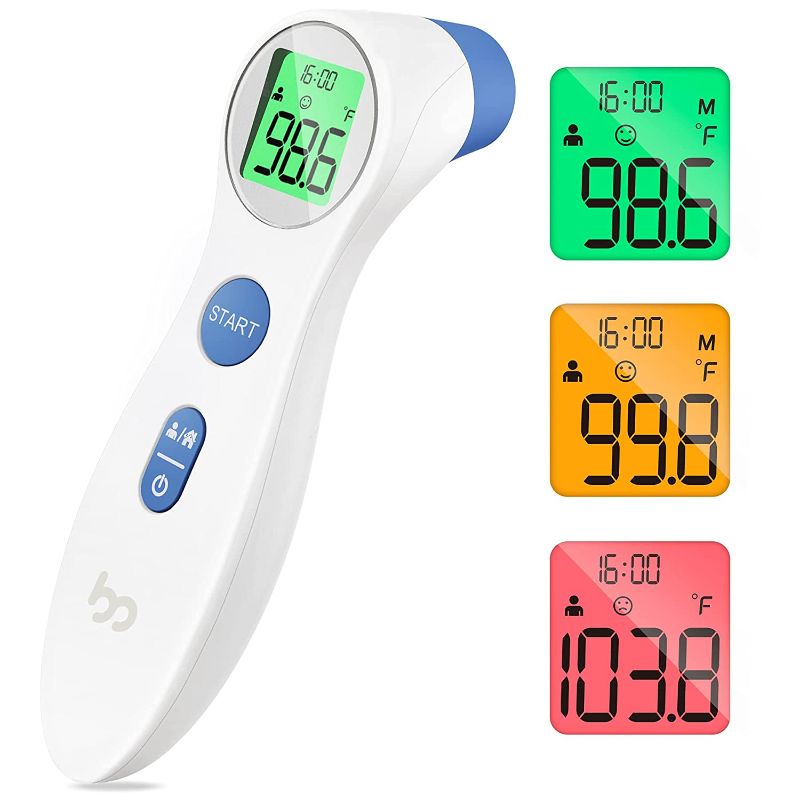 Photo 1 of Touchless Forehead Thermometer for Adults and Kids, Digital Infrared Thermometer for Home with Fever Indicator, Instant Accurate Reading
