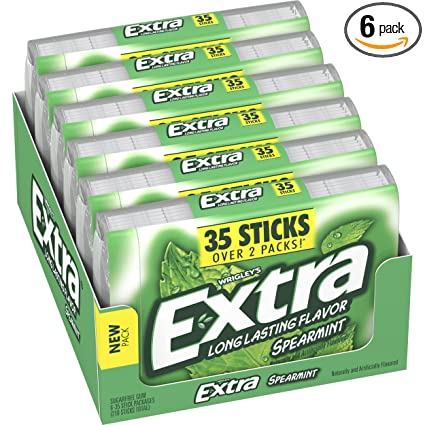 Photo 1 of  EXTRA Spearmint Sugarfree Gum, 35 Stick, Pack of 6